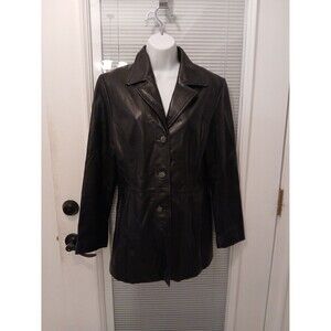 Cole Brook black leather jacket women size medium